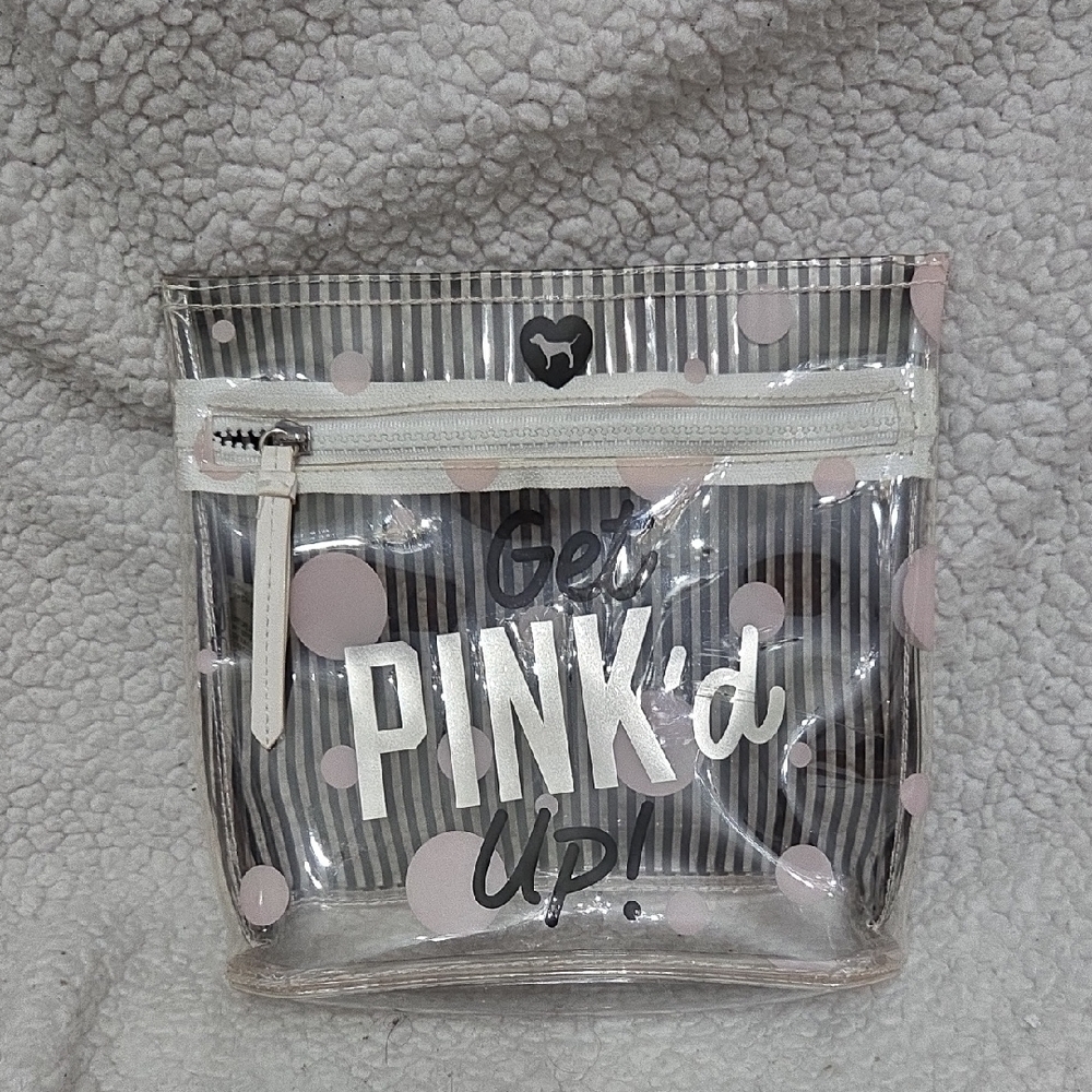 Victoria's Secret Pink Striped Cosmetic Bag